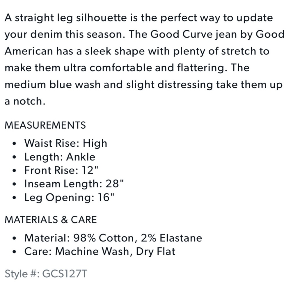 Good American Good Curve Straight Leg High Rise Distressed Ankle Jeans - Picture 9 of 9